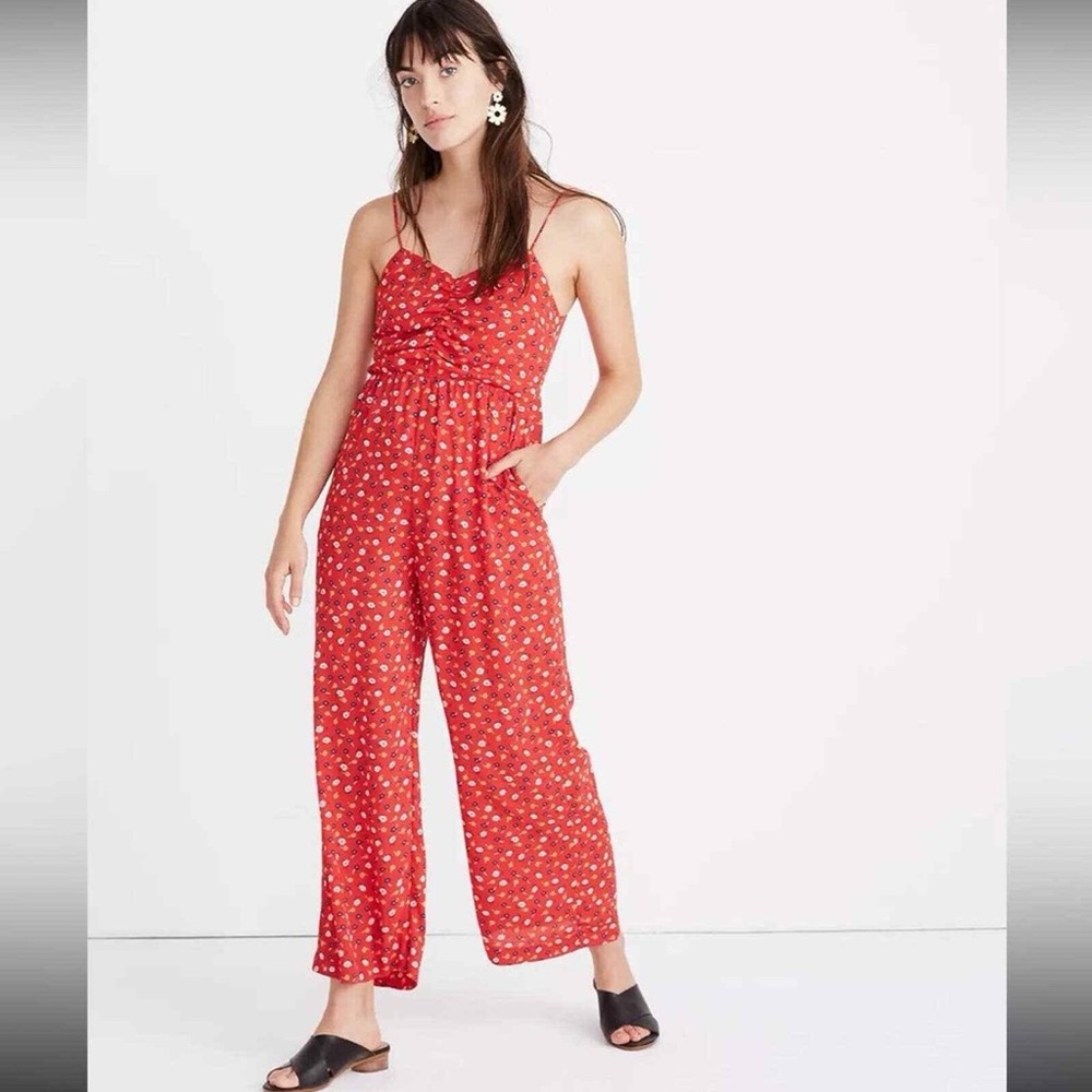 Madewell Ruched Wide-Leg Jumpsuit